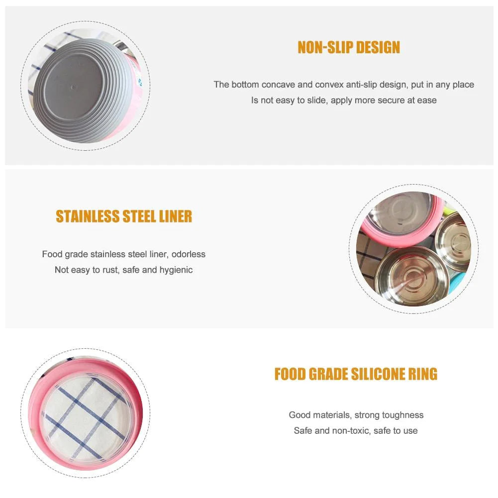 Set Of 3 Bento Bowl, Stainless Steel Round Food Container, Portable Leakproof Lunch Box, Food Silicone Bento Lunch Box For Kids, Instant Noodle Bowl Food Container, Collapsible Food Container with Lid, Stainless Steel Non-Slip Crisper Set Of 3 Bento Bowl, Stainless Steel Round Food Container, Portable Leakproof Lunch Box, Food Silicone Bento Lunch Box For Kids, Instant Noodle Bowl Food Container, Collapsible Food Container with Lid, Stainless Steel Non-Slip Crisper